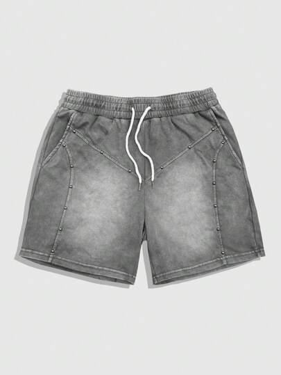 ROMWE MEN Casual 男士抽绳腰口袋宽松休闲短裤