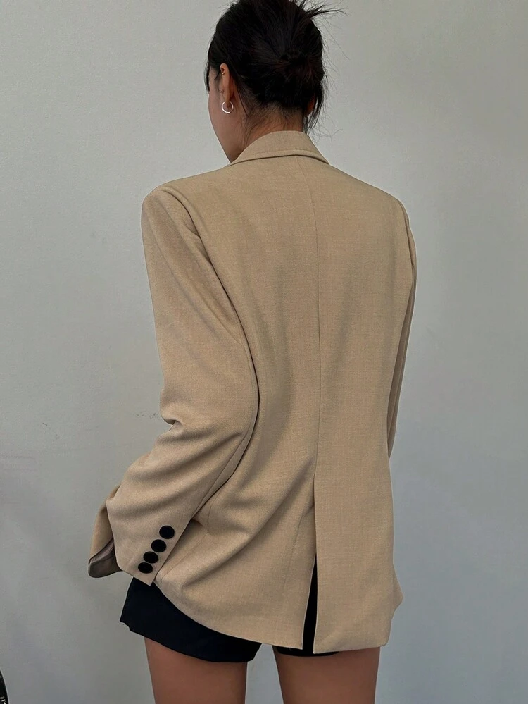 Eleganter, lässiger Sommer-Einfarbig-Locker-Langarm-Einreihiger Damen-Blazer-Jacke, Herbstkleidung Business-Garderobe