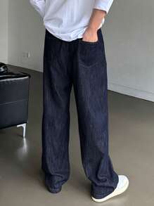 DAZY Men's Simple Button Front Pocket Denim Jeans, Casual Daily Wear - Blue - View 2