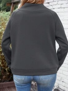 INAWLY Felpa casual di moda LUNE con dettagli di colletto e bottoni, adatta a donne taglie forti, ideale per l'inverno, la laurea, il ritorno a scuola, l'autunno