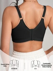 DesireSculpt 1 pieza Sujetador de encaje para mujer, lencería con aros, con tirantes anchos, suave y cómoda, con ajuste de apoyo y push-up