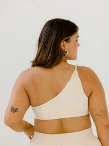 Aralina Leisurewear 极简主义象牙色柔软弹力单肩运动背心 - 駝色 - 查看 2