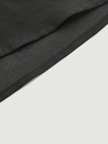 SHEIN MOD Jupe longue asymétrique à volants taille haute de couleur unie, été femme, jupe noire, jupe à ourlet asymétrique, jupe mi-longue - Noir - Voir 4