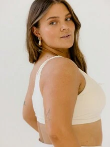 Aralina Leisurewear 极简主义象牙色柔软弹力单肩运动背心 - 駝色 - 查看 8