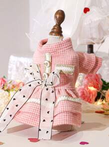 PETSIN 1 件公主风格宠物连衣裙，适合贵宾犬、比熊犬、泰迪熊的可爱狗狗衣服 - 粉色 - 查看 6