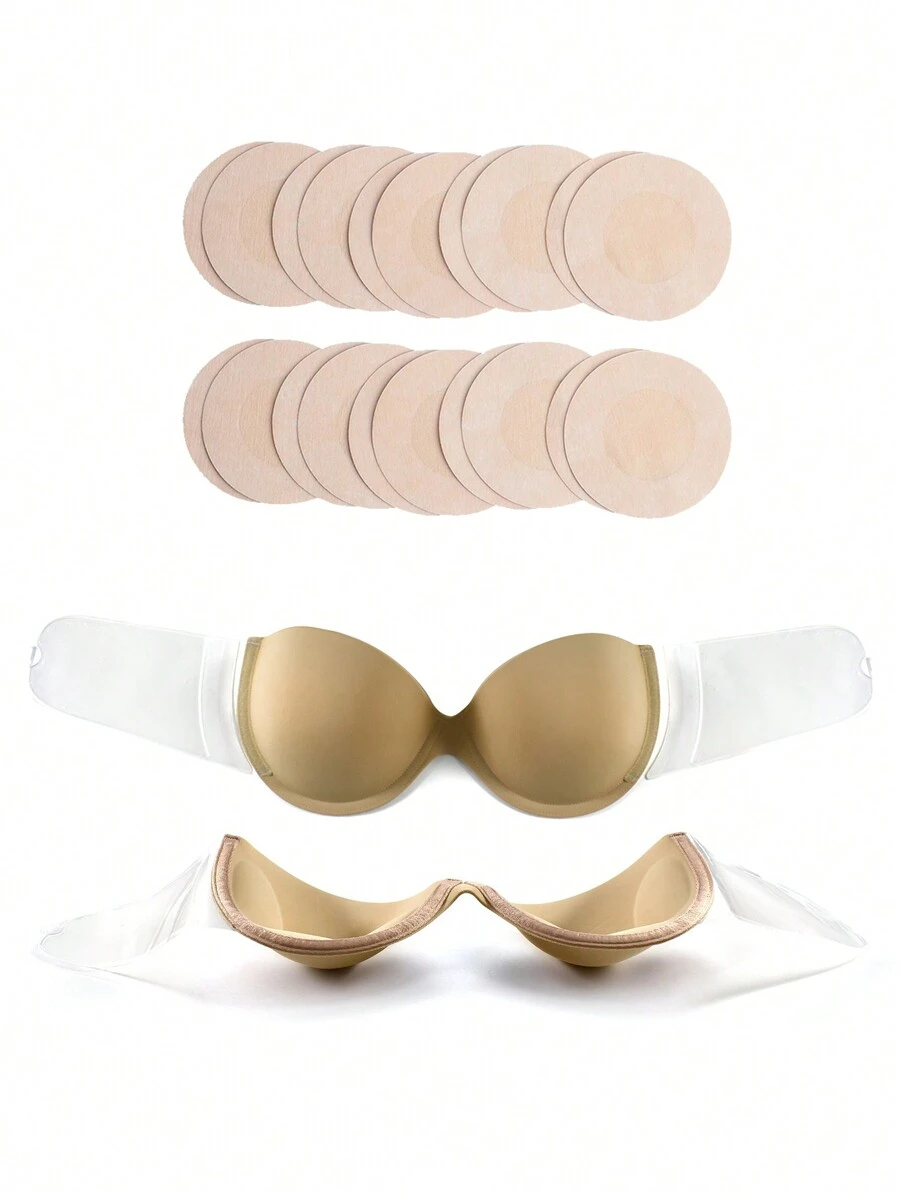 Women Nipple Cover Boob Pads & Anti-Chafing Strips, Minimalist & Fashionable For Casual Daily Wear - Apricot - View 1