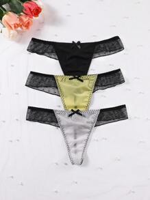 3pcs Women Low Waist Sexy Underwear - Multicolor - View 1