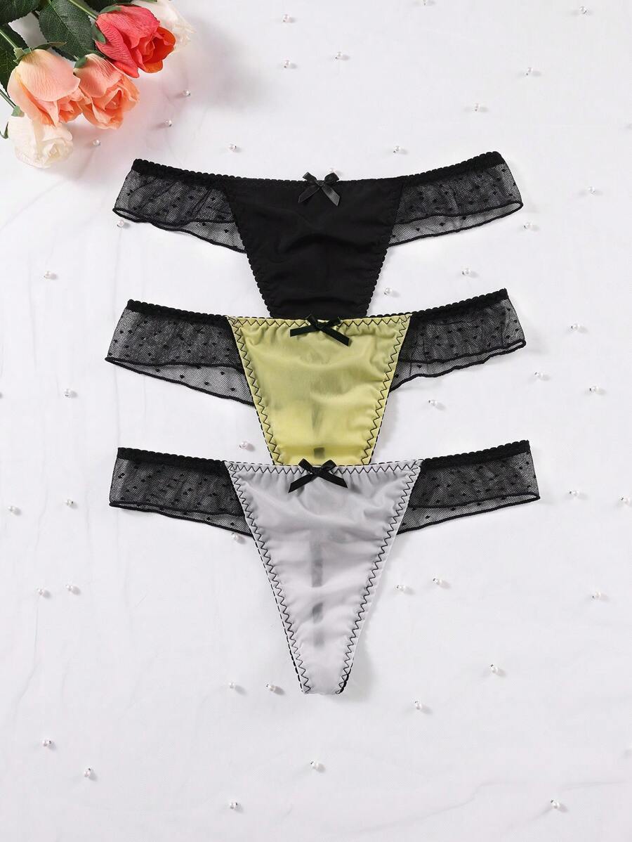 3pcs Women Low Waist Sexy Underwear - Multicolor - View 1