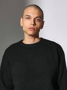 SUMWON Premium Ribbed Crew Neck Knit Sweater Winter Essential Pullover Long Sleeve Casual Knitwear Classic Soft Fall Jumper