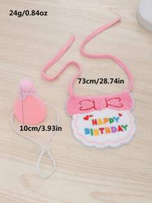 PETSIN 2 Pieces Set Include Pet Birthday Party Accessories: Lace Hat + Bow Tie Bib Collar - Multicolor - View 4