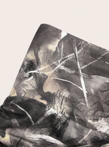 SHEIN EZwear 印花针织超短骑行短裤，简约时尚休闲日常穿着 - 杏色 - 查看 8