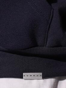 SUMWON 男女通用短款拉链连帽衫街头运动休闲运动衫带抽绳连帽衫秋冬时尚