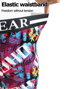 Set de 4 bóxers informales para hombre con tirantes con estampado de letras - Multicolor - Ver 8