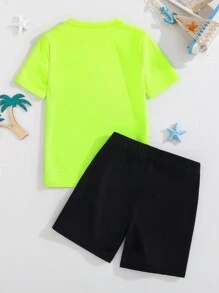 SHEIN Badeanzug-Set mit Ombré-Muster für Tween Jungen