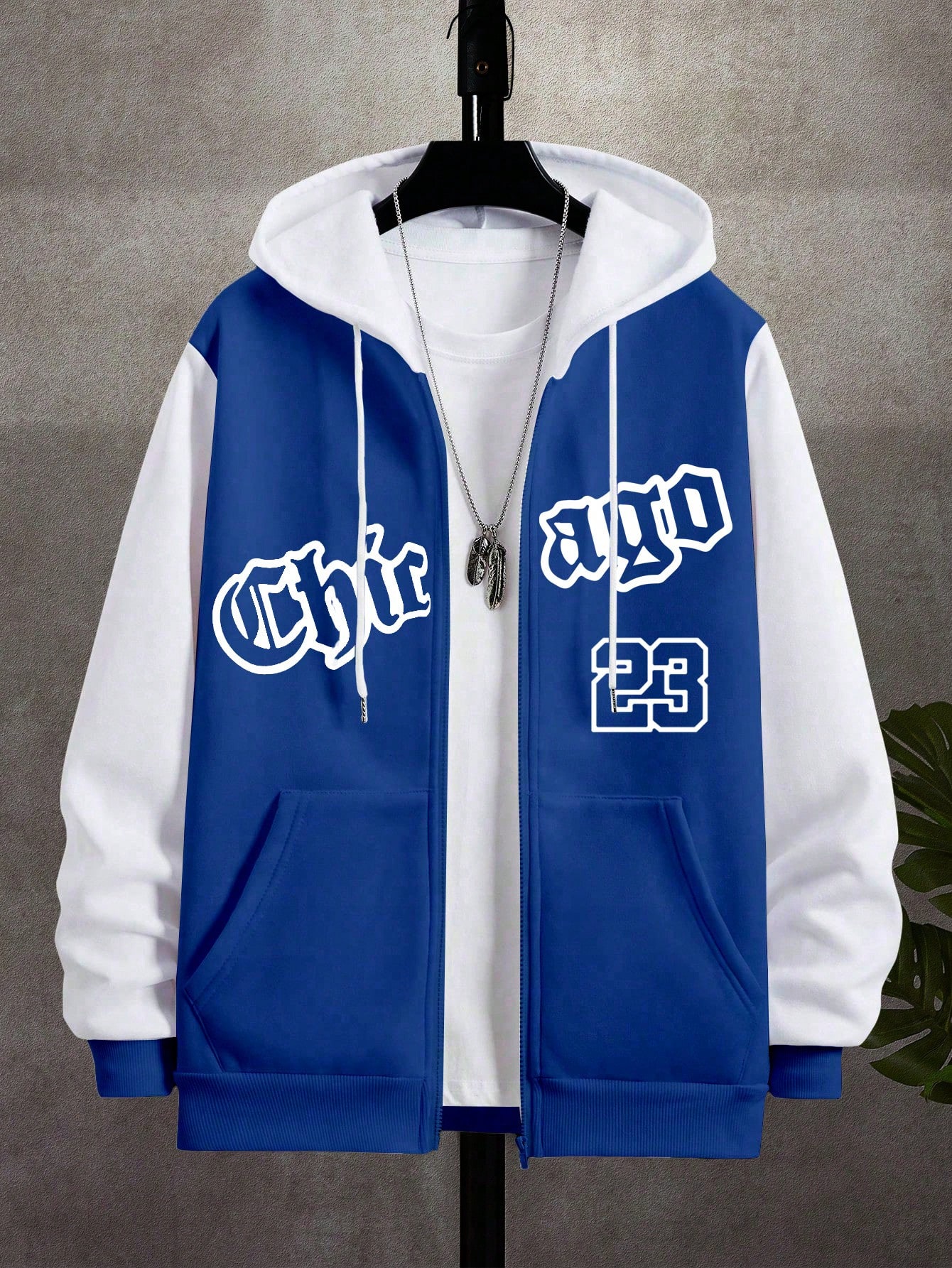 Manfinity Dauomo Men's Letter Print Long Sleeve Zipper Hoodie Sweatshirt, Autumn/Winter