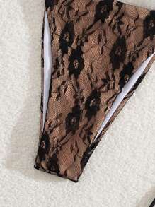 SHEIN X Sofía Suescun SHEIN Swim Springbreak Lace Sexy Sheer Metallic Accessories French Casual Versatile Ball Music Festival Swimwear Bikini 2 Pieces Set For Summer Beach Vacation - Multicolor - View 7