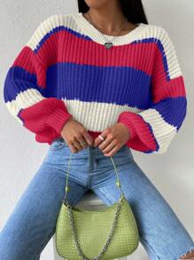 Chiquease Casual Minimalist Pullover Sweater, Everyday Wear Knit Pullover Fall Winter Sweater