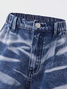 Girls' Street Style Casual Versatile Y2K Fashion Multi-Pocket Loose Baggy Distressed Comfortable Denim Jeans - Medium Wash - View 5