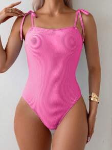 Swim Vcay 1 bộ đồ bơi liền mảnh sọc cho ngày lễ bãi biển mùa hè dành cho nữ - Màu Hồng Tươi - Xem 7