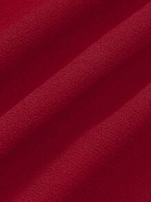 SHEIN LUNE 大码女士时尚简约修身休闲宽松长裤 - 紅色 - 查看 8