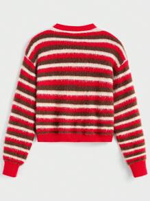 Manfinity VCAY Cardigan a maniche lunghe lavorato a maglia a righe, casual ed elegante, adatto per uso quotidiano per uomo