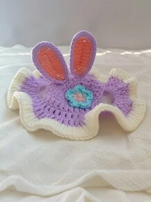 1 件手工钩针宠物太阳帽，适合 8 公斤以下的狗和猫