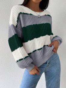 Chiquease Casual Pullover Sweater, Simple And Fashionable For Everyday Wear - Multicolor - View 5