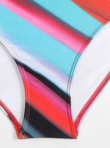 SHEIN Swim Curve Große Größen 3-teiliges Set mit Blume Muster Bikini Bademode für den Sommer - Verschiedenfarbig - Übersicht 5