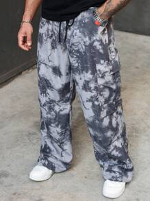 Manfinity LEGND Plus Size Men's Casual Straight Leg Tie Front Pocket Pants
