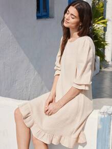 EMERY ROSE Women Short Casual Dress, Solid Color Minimalist Fashion, For Everyday Wear - Multicolor - View 6