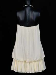 SHEIN ICON Women's Solid Color Bandeau Bow Decor Casual Holiday New Years Party Evening Women Babydoll Beige Mini Dress Valentine's Day Birthday Semi Formal Outfits