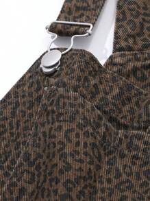 DAZY 女式豹纹牛仔背带裤和连体裤