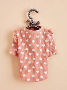 PETSIN Pink Heart Casual Pet T-Shirt, Cute Undershirt For Valentine's Day