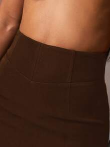 Silquee Women's Simple Elegant Black Herringbone Tailored Waist Slimming Professional Trousers, Straight Leg Dress Pants, Slimming Long Pants, Suitable For Work And Daily Wear In Autumn/Winter