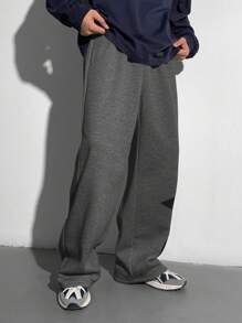 SHEIN TeenBoys 1pc Casual Sports Street Comfortable Versatile Super Cost-Effective Loose Fit Side Printed Star Pattern Casual Straight Loose Sweatpants Back To School Clothes; Fall Outfits; Teen Boy Clothes; Fall Jackets; Fall Outfits Autumn/Winter