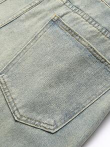 Chillumni Men's Simple Front Button Pocket Casual Jeans, Daily Wear - Bronze - View 8