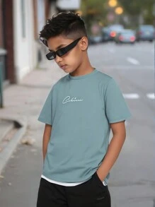 Camiseta de manga corta casual de 2 en 1 que se puede combinar con conjuntos de ropa de niños, para niños y adolescentes