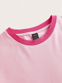 Sweetina Áo thun ngắn tay ôm sát in hình môi đơn giản màu HỒNG dành cho nữ, Áo chui đầu mùa hè - Hồng - Xem 4