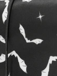 ROMWE Goth 蝙蝠哥特风格印花便携式时尚旅行化妆包 - 黑色 - 查看 3