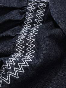 DAZY Kurtka jeansowa dla młodej dziewczyny z kołnierzykiem, codzienna odzież wierzchnia dla młodej dziewczyny na jesień