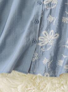 Lacomfia Blusa holgada y casual de mujer con parches y bordados