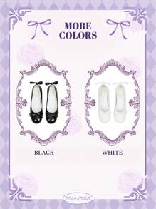 Dola Lovely Ladies Girl White Princess Girl Bow Decoration Sweet Elegant Fashion Round Toe Heels, Graduation Heel, Prom Heels For Summer Halloween Christmas Fall - White - View 3