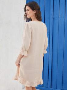 EMERY ROSE Women Short Casual Dress, Solid Color Minimalist Fashion, For Everyday Wear - Multicolor - View 2