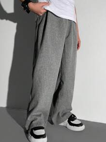 SHEIN Tween Boy Academy Striped & Solid Pants Set - Multicolor - View 4