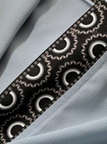 DAZY 2pcs/Set Women's Print Satin Kimono Robe Sets, Spring & Summer - Blue - View 2