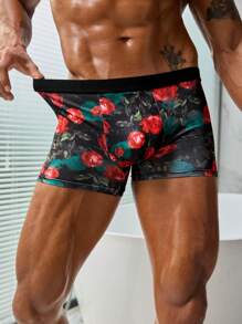 3pcs/Pack Men's Rose Print Underwear - Multicolor - View 6