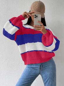 Chiquease Casual Minimalist Pullover Sweater, Everyday Wear Knit Pullover Fall Winter Sweater