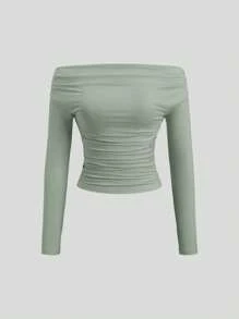 Sweetra All-Match Versatile 3-Piece Set: Open Shoulder Long Sleeve Top, Slim Fit Cropped Top, Comfortable & Skin-Friendly, Figure-Flattering - Multicolor - View 3