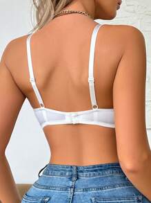 Lace Thin Material Underwire Padded Bralette With Side Support, Anti-Sagging