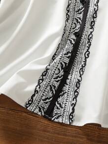 Lacomfia Camisa de oficina de talla grande para mujeres con elegante estampado europeo - Multicolor - Ver 3